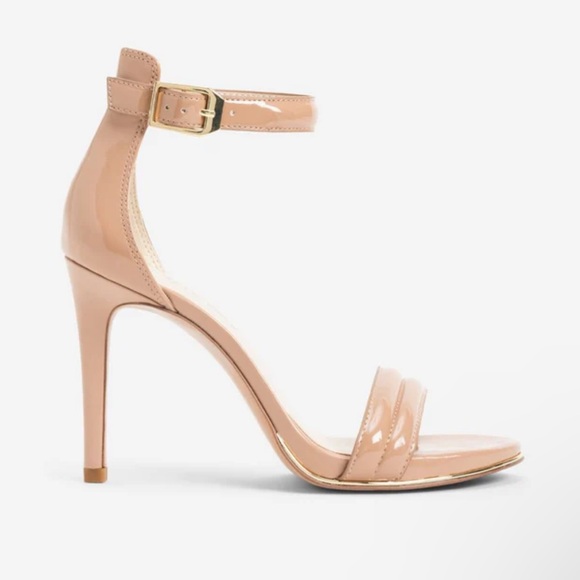 Kenneth Cole Shoes - NWT Kenneth Cole Brooke Nude Beige Wet Leather Ankle-Strap High Heel Sandals, 6